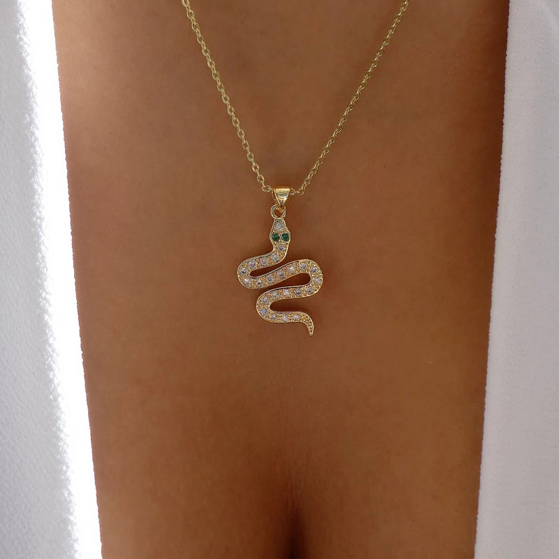 Snake Rhinestone Detailed Pendant Necklace | High-quality African and Caribbean inspired by Jewellery and accessories | African Jewellery | Caribbean jewellery | Afro-Caribbean accessories | African jewelry