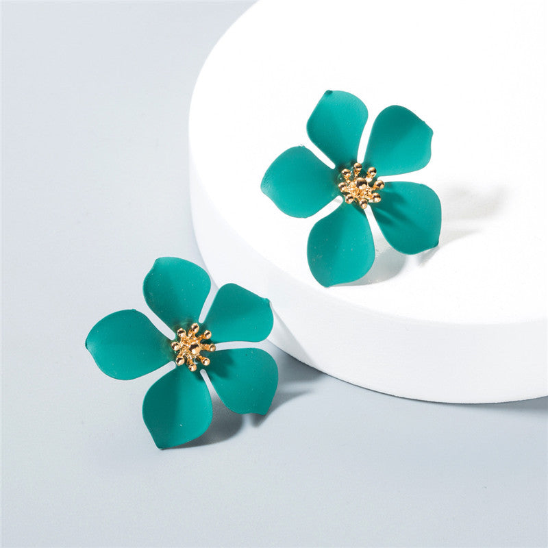 Green Women Flower Stud Earrings | African Jewellery | Gold-Plated Jewellery | Gold Jewellery | Affordable Jewellery | Caribbean jewellery | Afro-Caribbean accessories | African jewelry | African inspired jewellery | Caribbean inspired Jewellery