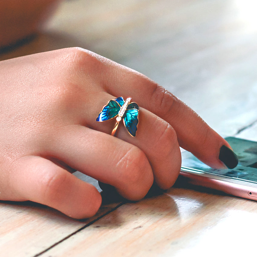 Gold plated Butterfly Wing adjustable Ring | High-quality African and Caribbean inspired by Jewellery and accessories | African Jewellery | Caribbean jewellery | Afro-Caribbean accessories | African jewelry